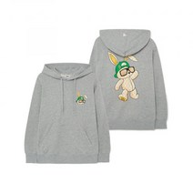 MLB 래빗 오버핏 후드티 BOS Melange Grey