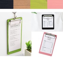 걸이용고리 식당 우드 빌지판 계산서꽂이 카페 서류철 메뉴판 미용요금, 1개, 160/분홍