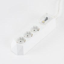 파워존 3구 화이트 16A 멀티탭 전선형, 1.5m, 1개