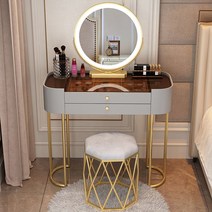 화장대 침실 현대적인 심플하고 가벼운 고급 소형 아파트 핑크 북유럽 슬레이트 무료 설치, 42 유리 탁상용 60cm + 스마트 거울 + 새 둥지