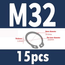 304 스테인레스 스틸 샤프트 스냅 링 A 형 카드 M3-M72 2-200 개, 29 15pcsM32