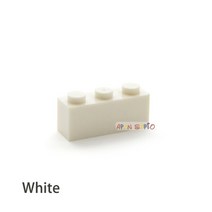 성인레고 중국 레고 커스텀 키링 60pcs diy 빌딩 블록 두꺼운 피규어 벽돌 1x3 도트 교육 크기 3622 플라스틱 과 호환 가능, 화이트 60개