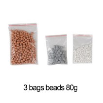 ZhangJi 샤워 헤드 교체 필터 음이온 미네랄 비즈 스톤 볼 욕실 정수 3 종류 직경 5-6mm, 3 BAGS BEADS 80G