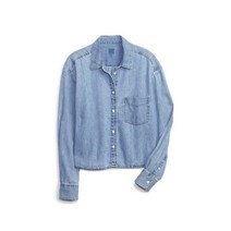 갭 GAP 정품 여성 23년 SPRING 크롭트 버튼업 데님 셔츠 5123120002052