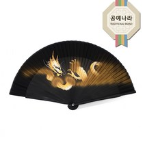 예원콜렉션 고급 실크 부채 (용검정)