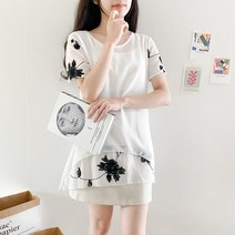 디아리스 여름 반팔 플라워 자수 원피스