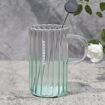 스타벅스 그라데이션 유리컵 홈 카페 유리컵360ML(4~6일경 도착), 보라색 컵+스푼