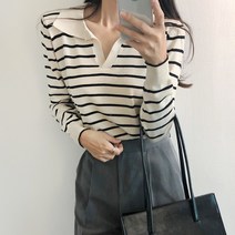 청순미가득 베이직 단가라 트임 카라 니트(knit828)