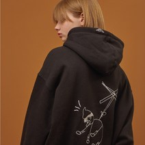 꼼파뇨 기모 Geppetto 자수 후드 블랙 1