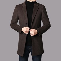 남자반코트 남성 피코트 중간 길이 트렌치 울 수트 겨울 자켓 코트 두꺼운 정장