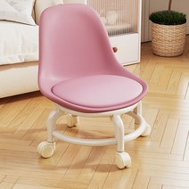 회전 스툴 바퀴달린 등받이 낮은 원형 의자 원형스툴, 12. 핑크