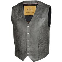 STS Ranchwear 남성용 경량 클래식 가죽 조끼 (블랙 정품보장