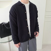 남자 부드러운 카라 니트 가디건 5Color