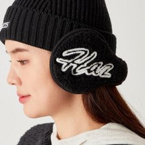 [21FW 헤지스 골프 여성]블랙 로고자수 귀마개-HWMU1F710BK, BLACK:XXX