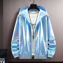 남성 가수 무대 공연 트로트 의상 MC 자켓 연극 축제 행사 사회자 정장 재킷 의상 봄 여름 다채로운 반짝 이는 선 스크린 의류 커플 컬러 얇은 방수 코트 느슨한 현란한 반사
