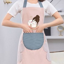 핸드타월 방수 앞치마 롱 어린이집 카페 바리스타 공방 식당 주방 조리 업소용앞치마, 소녀(핑크)
