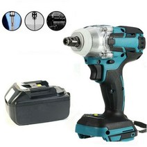 임팩 렌치 드릴 1/2 인치 520Nm 18V 토크 브러시리스 무선 전기 임팩트 드라이버 배터리 전동 공구 블루 전동공구 무선렌치, [03] UK, [01] with battery