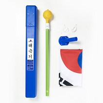 태극기 게양용 가정용 응원용 국기함 세트 (태극기+국기봉+엉킴방지 끈+벽면용 꽂이), 1세트