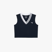 디아도라 그라지아 테니스 크롭 베스트 우먼 NAVY
