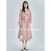 트렌치코트 키작녀 트렌치 바바리 코트 하프 반 리스트 잇미 숏 롱코트 여성옷 104150 졸린 토끼 중간 길이 윈드 브레이커 여성 2022 봄과 가을 새로운 한국어 버전 캐주얼 느