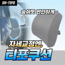 의자 허리 받침 요추 받침대 자동차 시트 사무실 전동 휠체어 허리쿠션 등받이 등쿠션 메모리폼 DH-TIPO, 02_티포쿠션 그레이 DH-TIPO