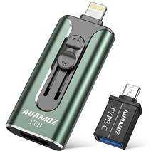 아이폰 1TB용 플래시 드라이브 AUAMOZ USB 메모리 스틱 포토 스틱 외장 스토리지 썸 드라이브 아이폰 아이패드 안드로이드 컴퓨터용(다크 그린), Light Blue_256GB