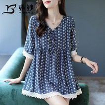 [Myshe]여름 여성 블라우스 캐주얼 빅사이즈 뱃살커버 블라우스 TWO527FEI527CS03