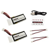 7.4V 350mAh Lipo 배터리 + 충전자 402545 2S U819 U945A RC 헬리콥터 3D 플립 드론 쿼드콥터 예비 부품, 04 버건디