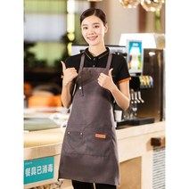 바리스타 앞치마 조리복 미용앞치마 작업 용 주방 사 바베큐 레스토랑 바 카페 뷰티 이발소 애완 동물 가게 스튜디오 유니폼 맞춤, 회색