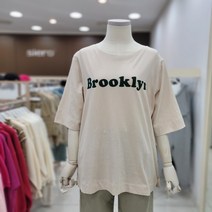 시에로 와끼 단추 BROOKLYN 프린트 티셔츠-SF2TSF130