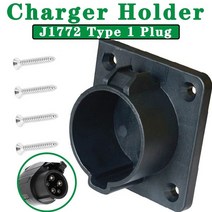 전기차 충전기 가정용 유니코드 휴대용 7kw ev 홀더 ua 플러그 독 evse 노즐 홀스터 소켓 홀더 sae j1772 커넥터 전기 차량 4 pcs 나사, 없음