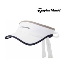 테일러메이드 여성용 하이크라운 리본 바이저/썬캡 골프모자 TD205, 화이트