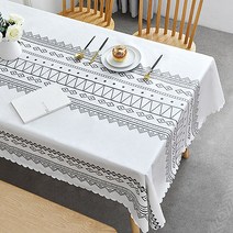 데일리라이프 디자인 방수 식탁보 테이블보, 모던블랙, 135x220cm(6인)