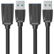 벤션 USB 3.0 연장케이블 블랙, 2개, 0.5m