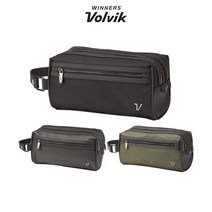 2021년 볼빅 프리미엄 트윌 파우치 골프용품 볼가방 투지퍼 골프파우치 손가방, 블랙