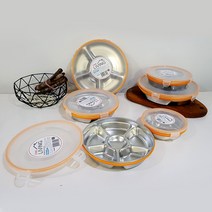 스텐 3칸 4칸 6칸 나눔 칸막이 반찬통 칸칸이 밀폐용기, 3칸 (중), 1개