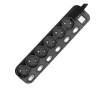 이놀 블랙 개별통합형 멀티탭 6구, 2m, 1개