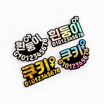 [더제이핸즈] 홀로그램 강아지 전화번호 성별 네임핀, 스펙트럼+브로치