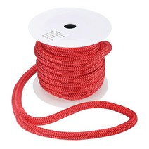 YaeMarine 1.6cm 15.2m 더블 브레이드 나일론 도크라인 계류링 로프 화이트, Red