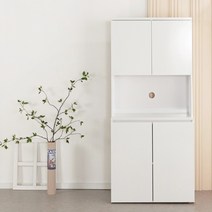 도어형 이케아 주방 수납장 원룸 밥통선반 전자렌지대 상부수납장세트 800, 화이트대리석