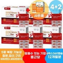 종근당 임산부 철분제 출산후 청소년 엽산 철분 영양제, 종근당 철분엽산비타민D 4+2 (총6개)