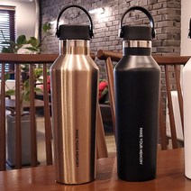 레트로 냉온 텀블러 520ml 친환경 리유저블 냉온 물병, 펄브론즈