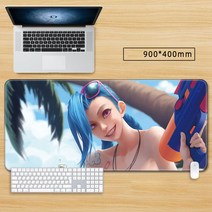 마우스 장패드 리그 오브 레전드 롤 징크스 큐티 캐릭터 게임 대형 마우스패드 게이밍 패드 피시 게임 굿즈, 90*40cm, 색상-14
