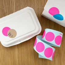 [소행섬] 네온 핑크 롤스티커, 1팩