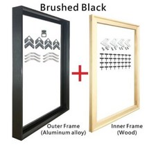 납골당액자 추모 영정사진 미니 수목장 장식 비석 사진용 금속 벽 프레임 사진 키트 DIY 골드 실버 블랙 화이트 캔버스 그림 홈 데코 아트 8 가지 색상 60x120 80x160, 3.Brushed Black - 60x180 CM