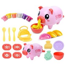 귀여운 돼지 국수 만두 제조 업체 3D 점토 금형 도구 세트 DIY 비 독성 Plasticine 모델링 척 장난감 놀이, PK