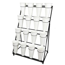 꽃집진열대 계단식 화분 정리대 스탠드 철제 꽃다발, 4열 3겹(배럴 없음)