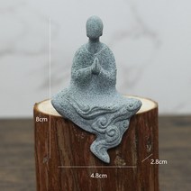 금불상 작은 불교 승려 티베트 인형 부처님 돌 동상 정원 자동차 장식 명상 홈 수족관, 33 33