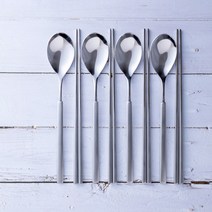 라온누리 에라토 프로포즈 컬러 수저세트, [숟가락4+젓가락4], 실버