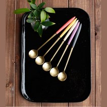 예쁜디자인 많이찾는 디자인 롱티스푼 커피스푼, 차콜